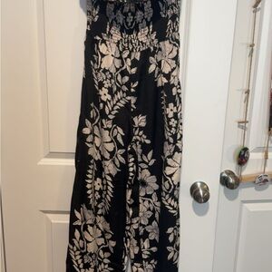 Floral Black and White Jumpsuit